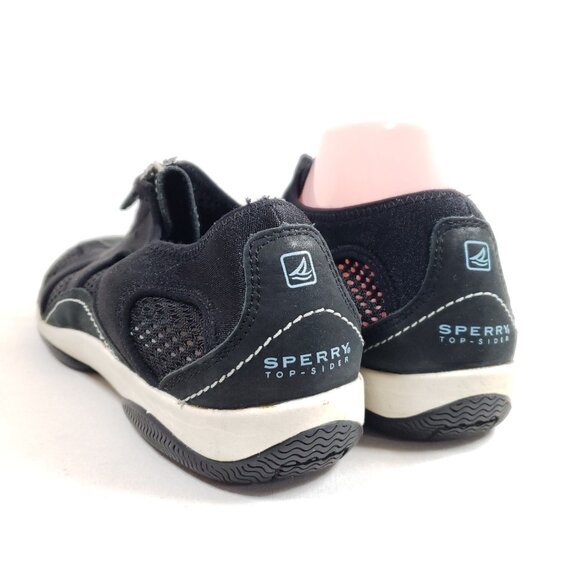 Sperry Top-Sider Womens Size 9 Black Mesh & Suede Zip Slip-On Sneakers - Picture 4 of 9